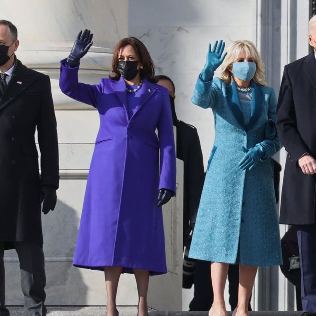 Jill Biden wore an ocean blue dress and matching overcoat on Inauguration Day