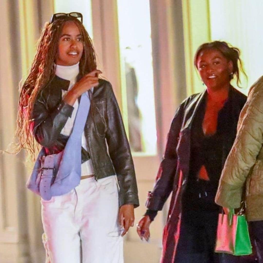 Malia and Sasha Obama look cool for a birthday party in Los Angeles