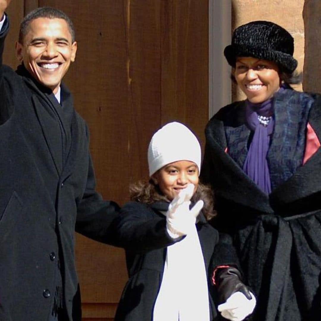 Michelle Obama shares photos from the day Barack Obama announced his candidacy