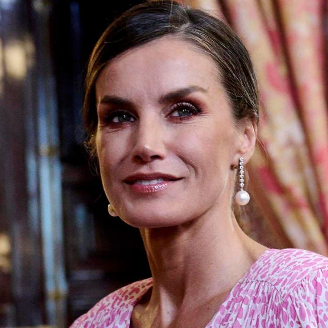 Queen Letizia looks pretty in head-to-toe pink at the palace