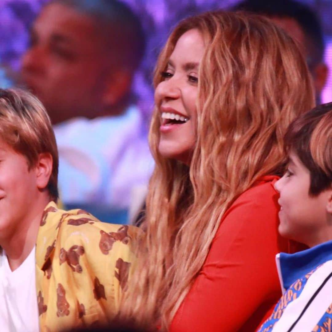 Shakira and her kids adorably sing at a baseball match