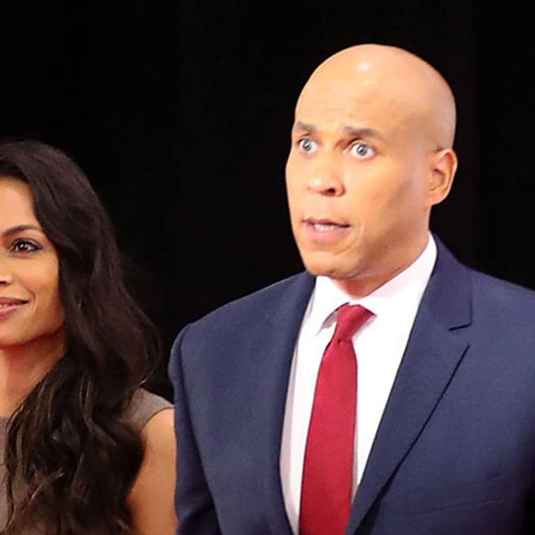 Rosario Dawson is in First Lady mode as she attends her first debate with Cory Booker