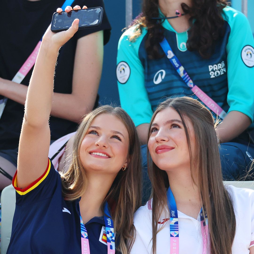 Sisters in Paris! Princess Leonor and Infanta Sofia meet with Rafael Nadal and snap selfies at the Olympics