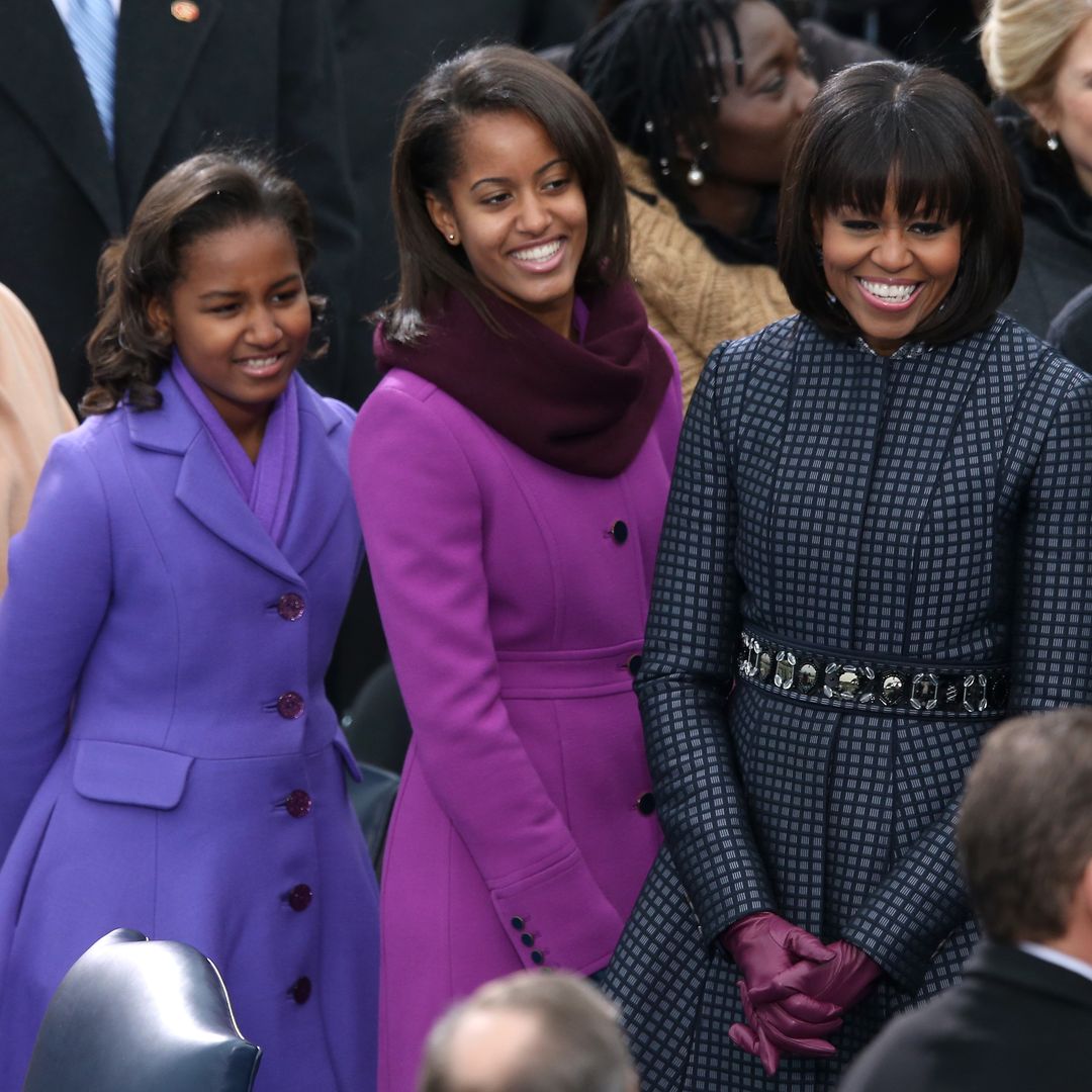 Michelle Obama and daughters, Sasha Obama and Malia Obama