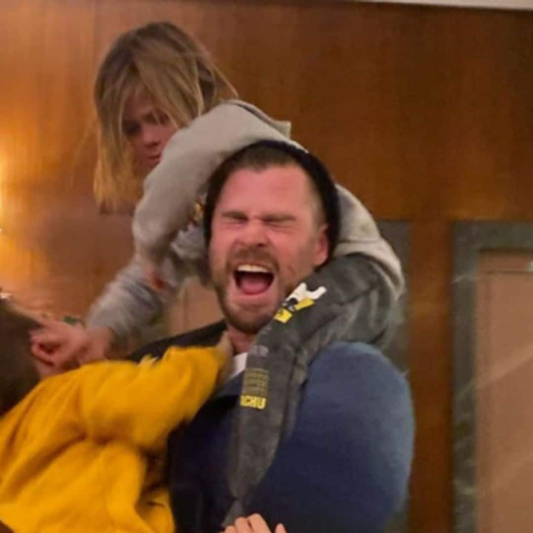 Elsa Pataky shares a photo of Chris Hemsworth being attacked by their kids