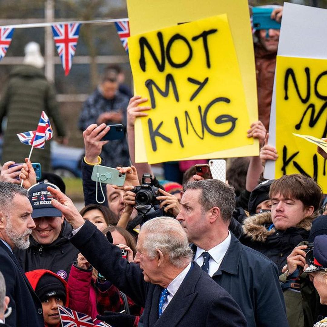 King Charles met with ‘Not My King’ signs in Milton Keynes