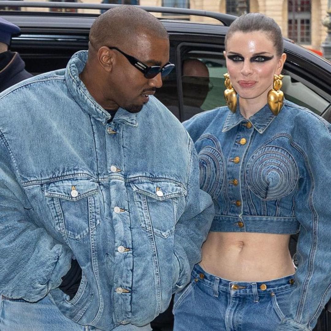 Kanye West and Julia Fox twin and make their red carpet debut in Paris Fashion Week