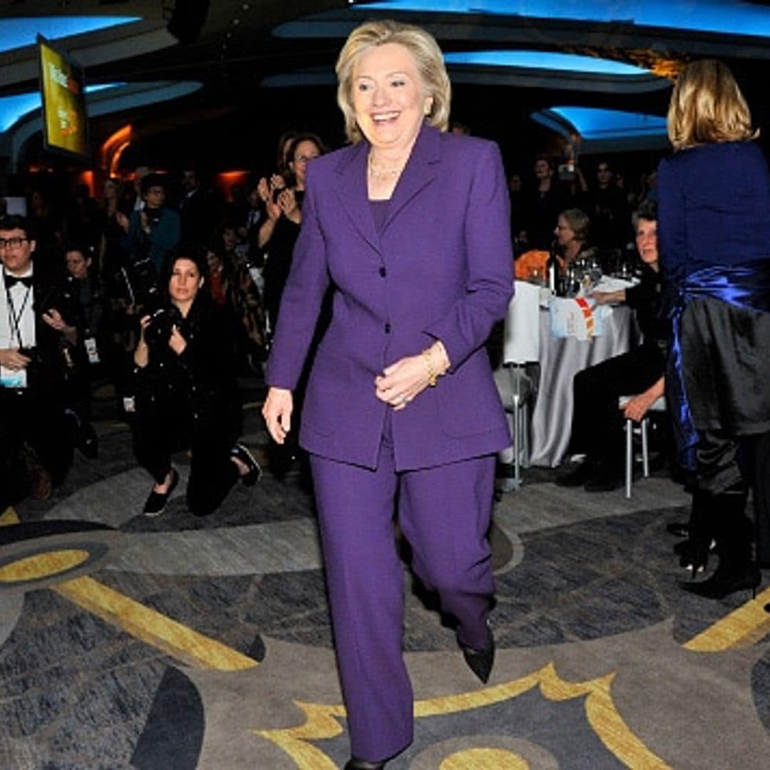 Hillary Clinton jokes about her trendy, colorful pantsuits