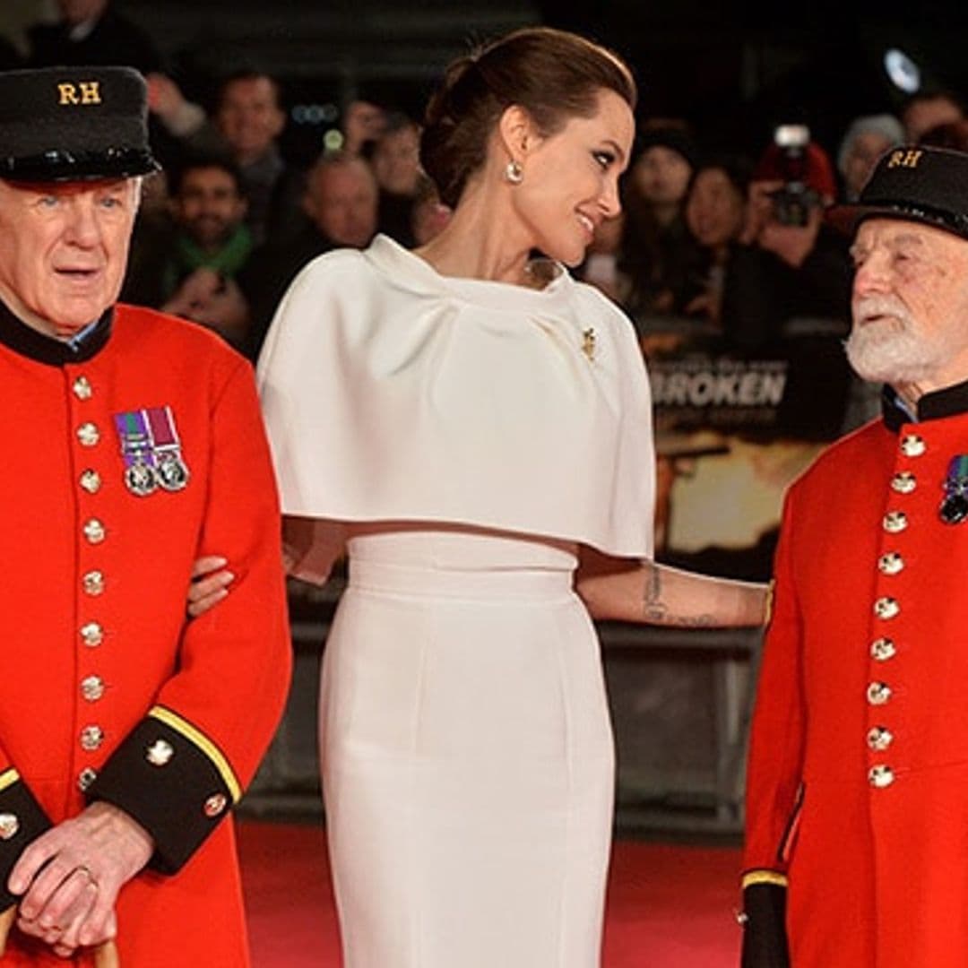 Angelina Jolie honors war heroes at film premiere