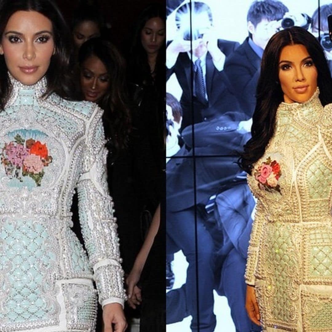 Kim Kardashian's new wax figure takes selfies and wears Balmain