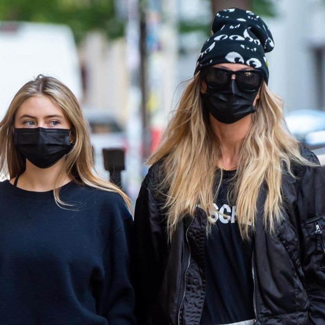 Heidi Klum and her lookalike daughter dressed athleisure chic