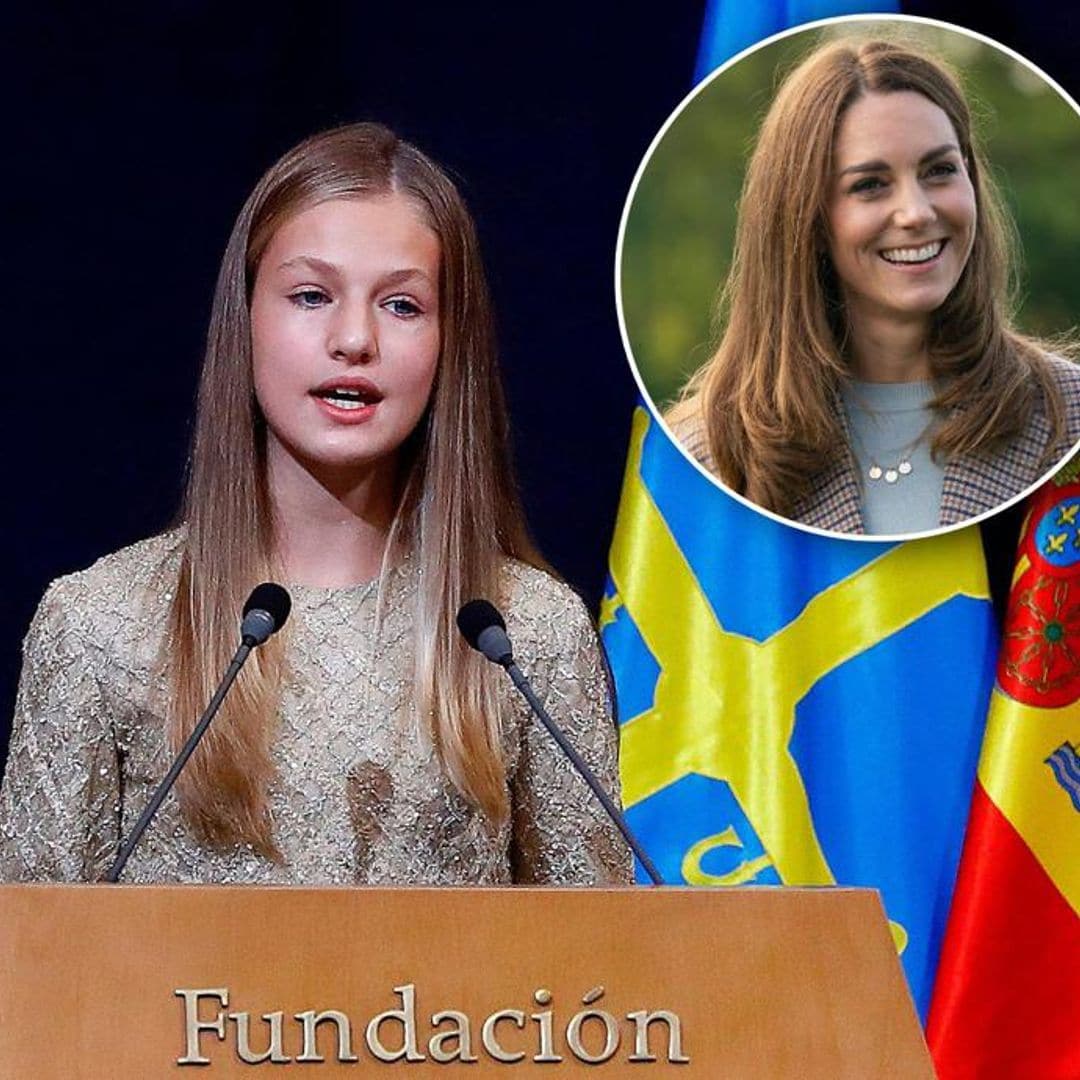 Queen Letizia’s daughter has twinning moment with Kate Middleton