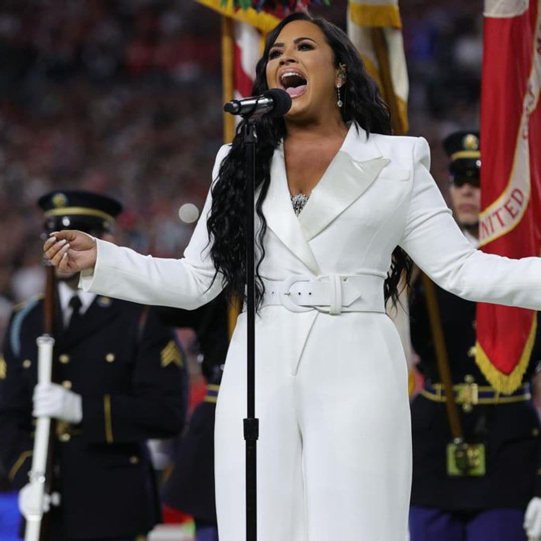 Demi Lovato lives her dream as she performs the National Anthem at the Super Bowl