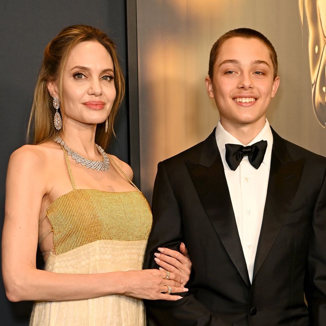 Angelina Jolie and her son Knox step out for a rare red carpet appearance at the Governor's Awards