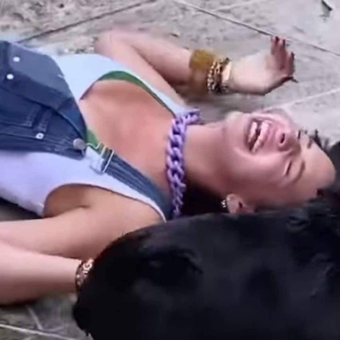 Ángela Aguilar saves her dog Gordo and jumps into the pool fully clothed