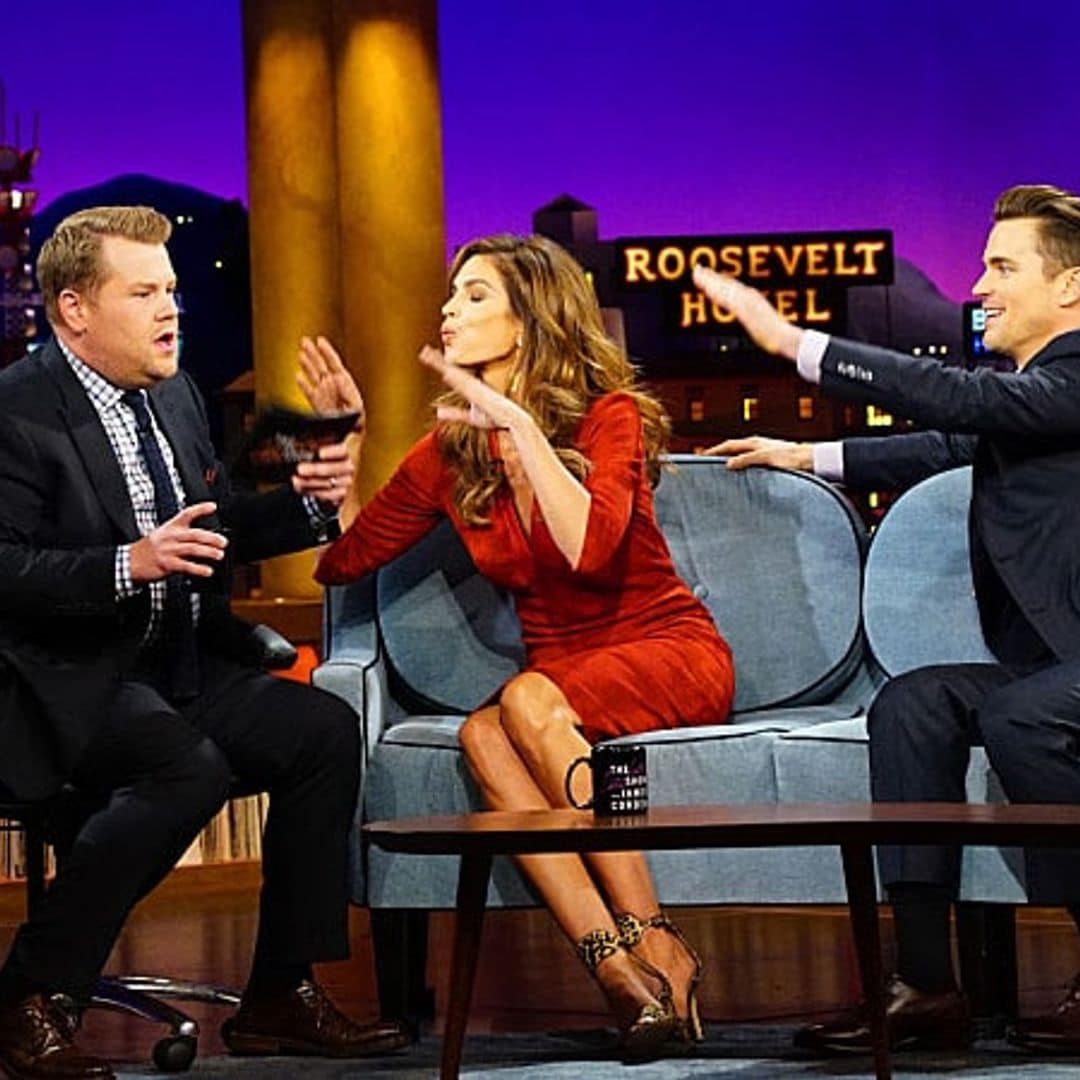 Cindy Crawford and Matt Bomer are too beautiful for James Corden: Video