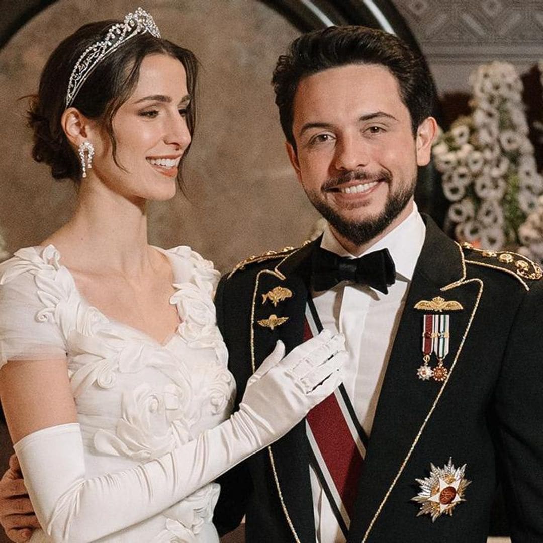 Crown Prince Hussein of Jordan gives thanks after the birth of his daughter