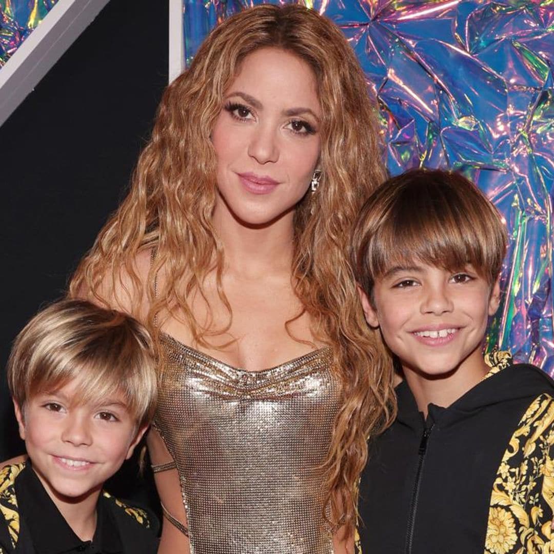 Shakira and her sons Sasha and Milan stun at the VMAs in matching Versace