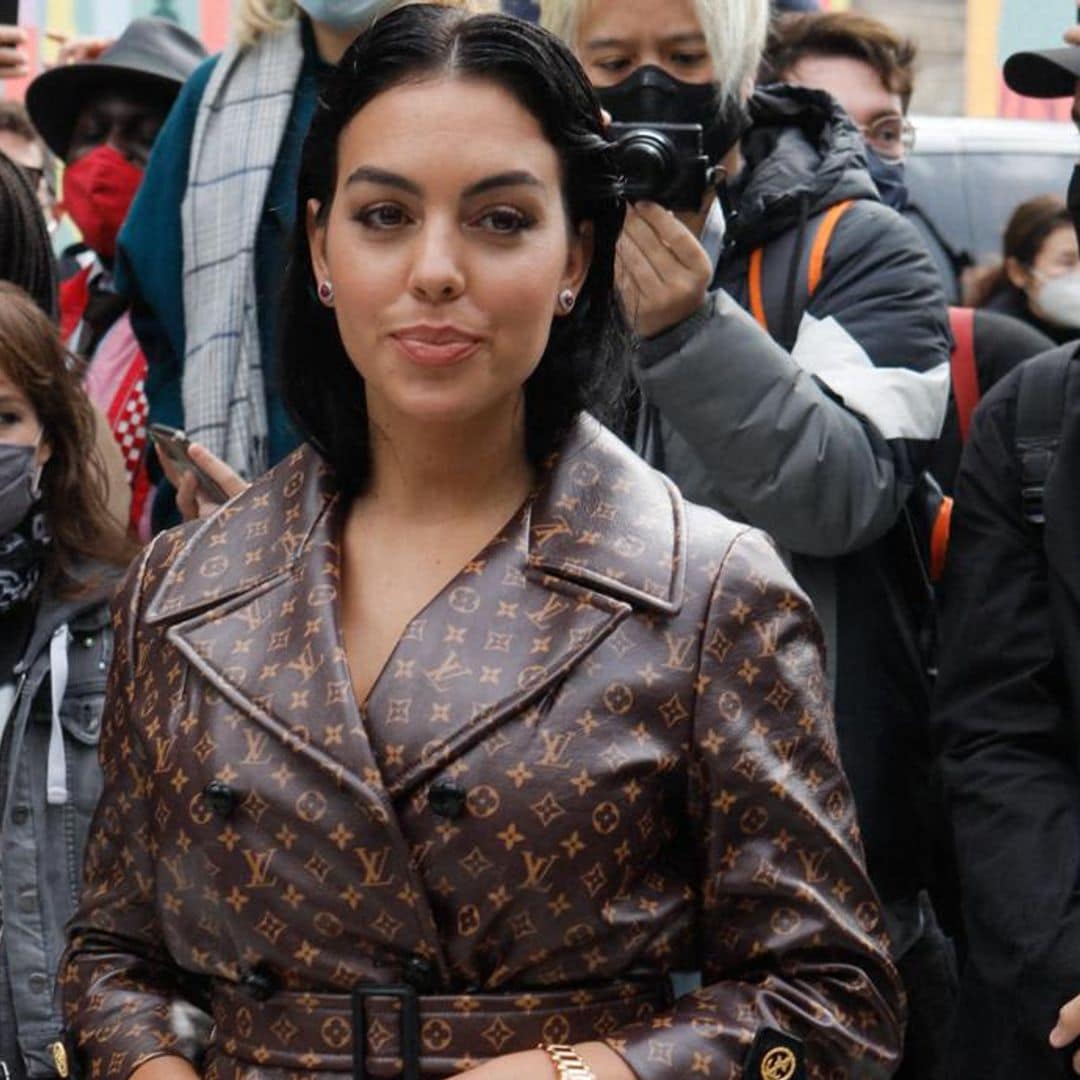 Georgina Rodriguez wows in a Louis Vuitton logo trench coat