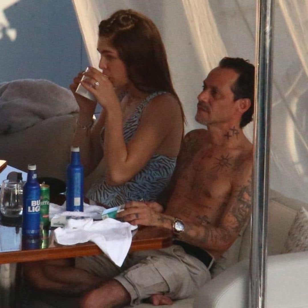 Marc Anthony and Nadia Ferreira continue celebrating their engagement on a yacht in Miami