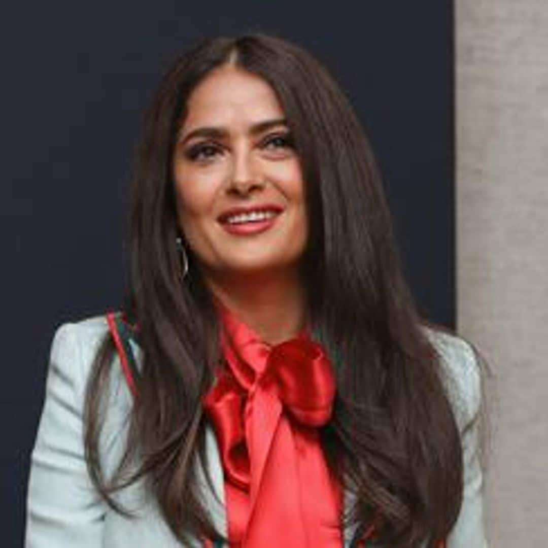 Salma Hayek channeled '70s fashion and wore the world's tallest platform shoes