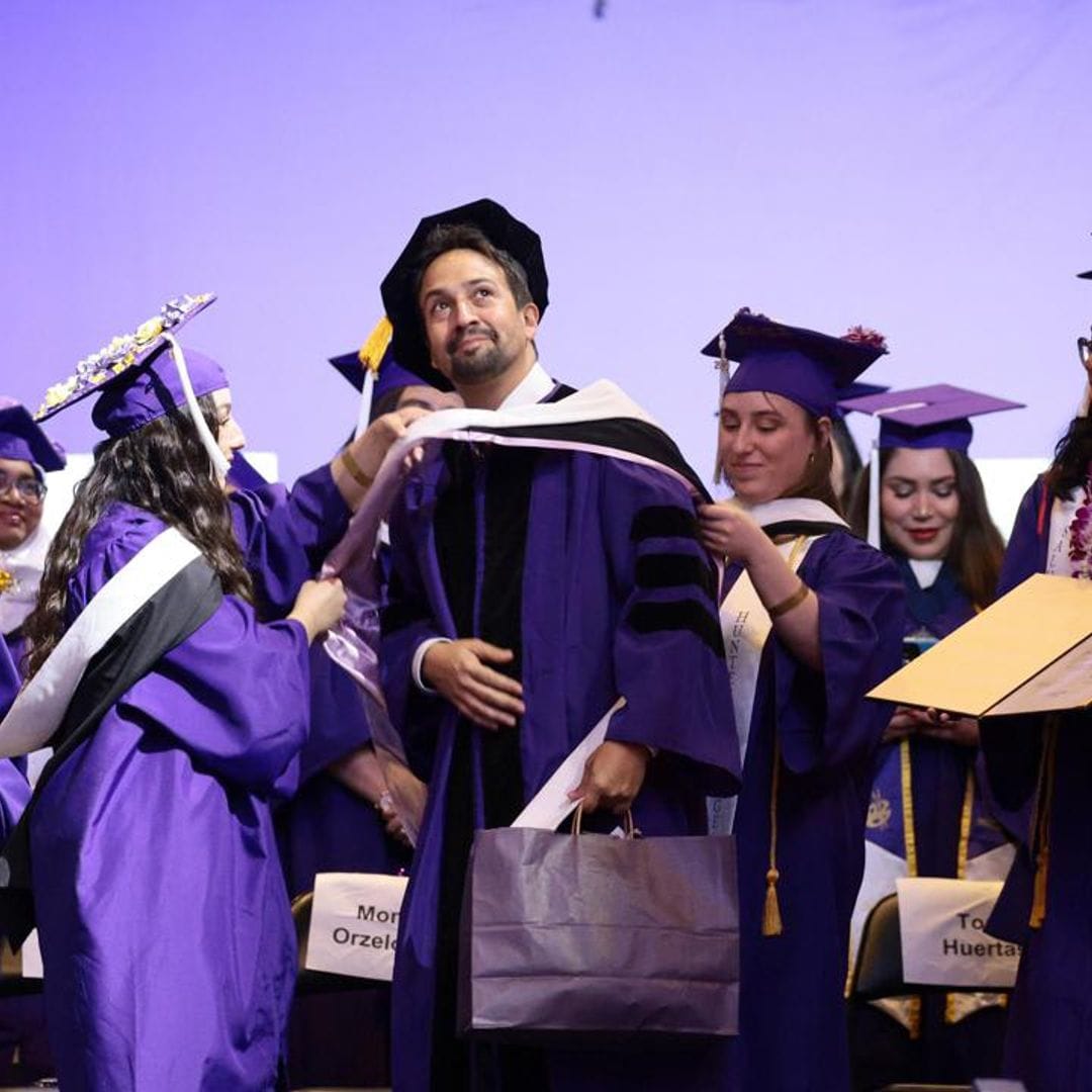 Lin-Manuel Miranda imparted an uplifting commencement address to Hunter College graduates