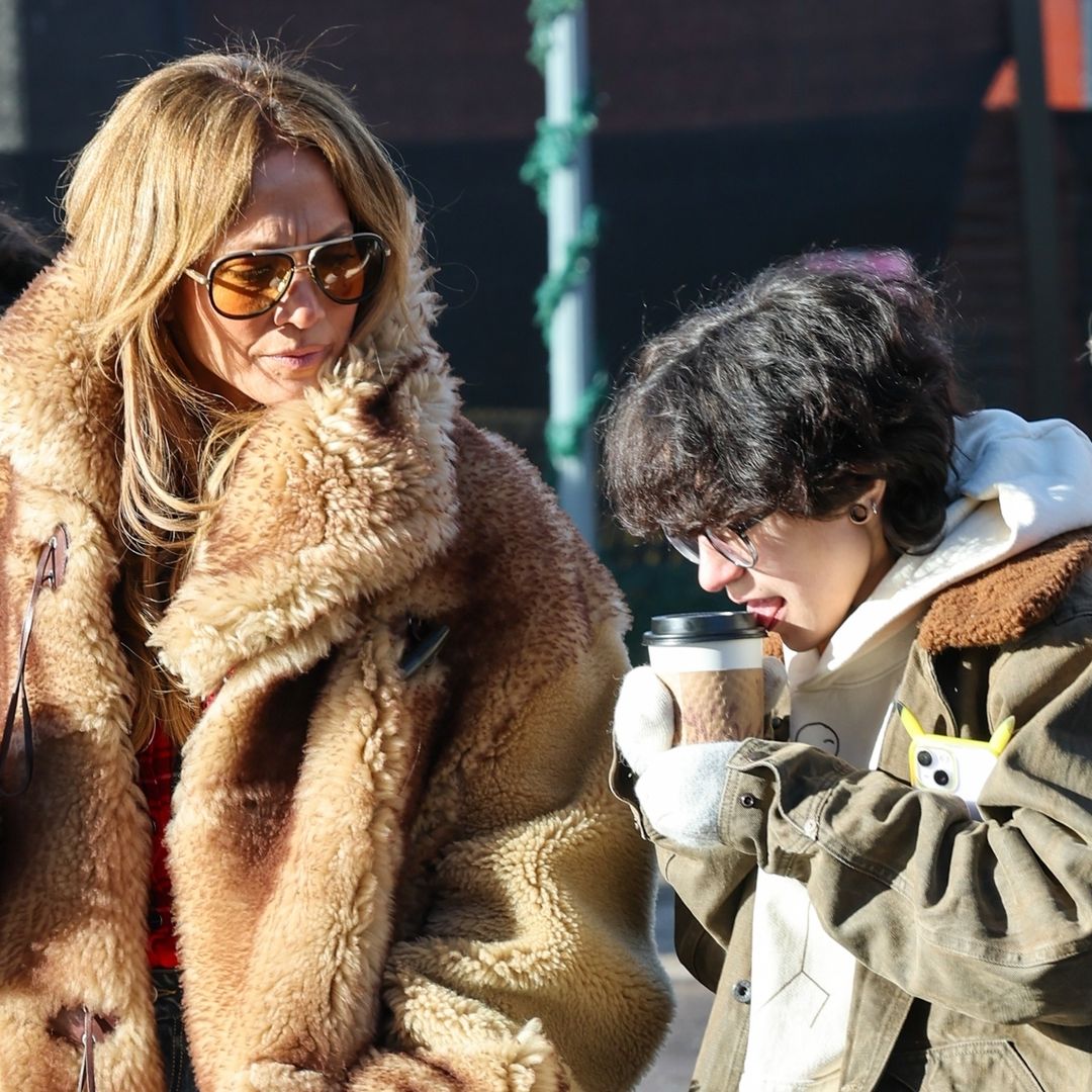 Jennifer Lopez and Emme go for a Christmas morning walk in Aspen