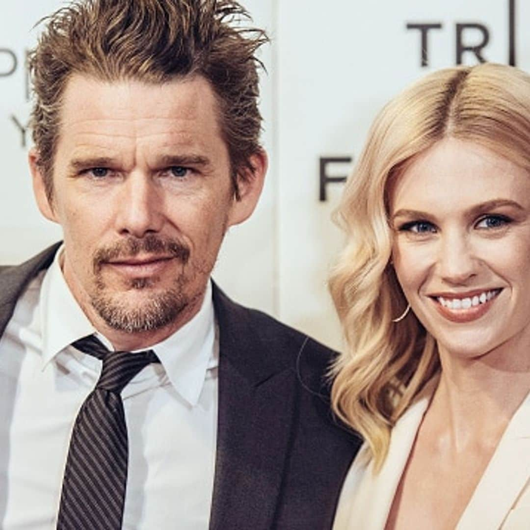 January Jones wows in plunging white jumpsuit at Tribeca Film Festival