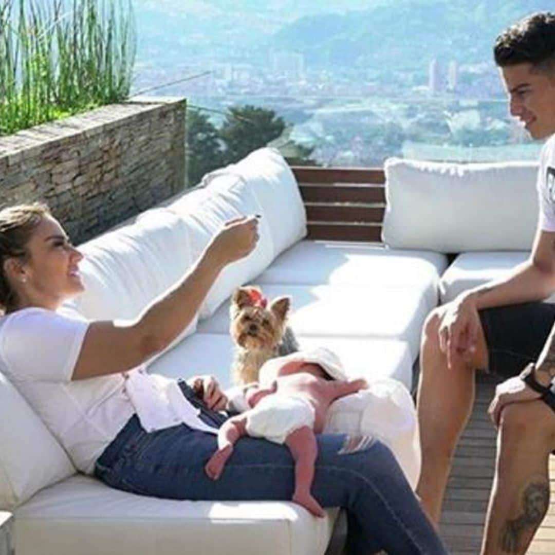 James Rodríguez´s first family photo with newborn baby boy Samuel