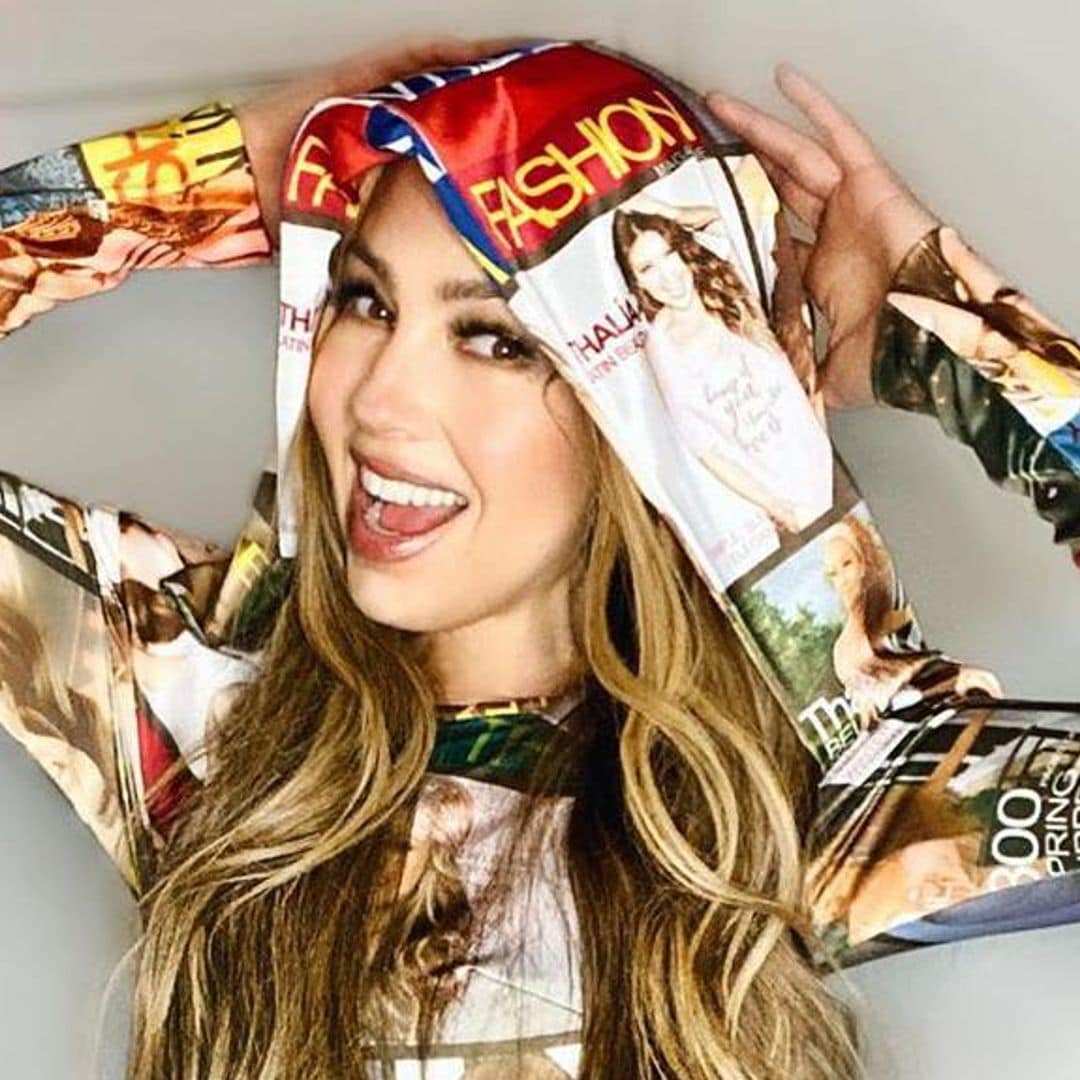 Thalía participates in the #PillowChallenge – and we’ve never seen a better use for a Gucci belt