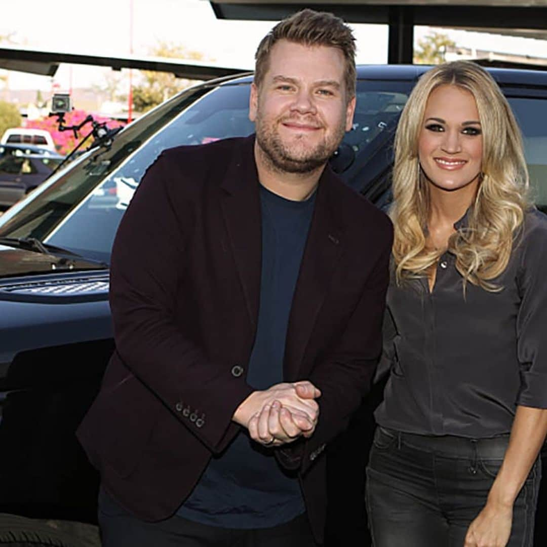 Carrie Underwood talks 'hot' husband Mike Fisher, helps James Corden shop for cowboy boots