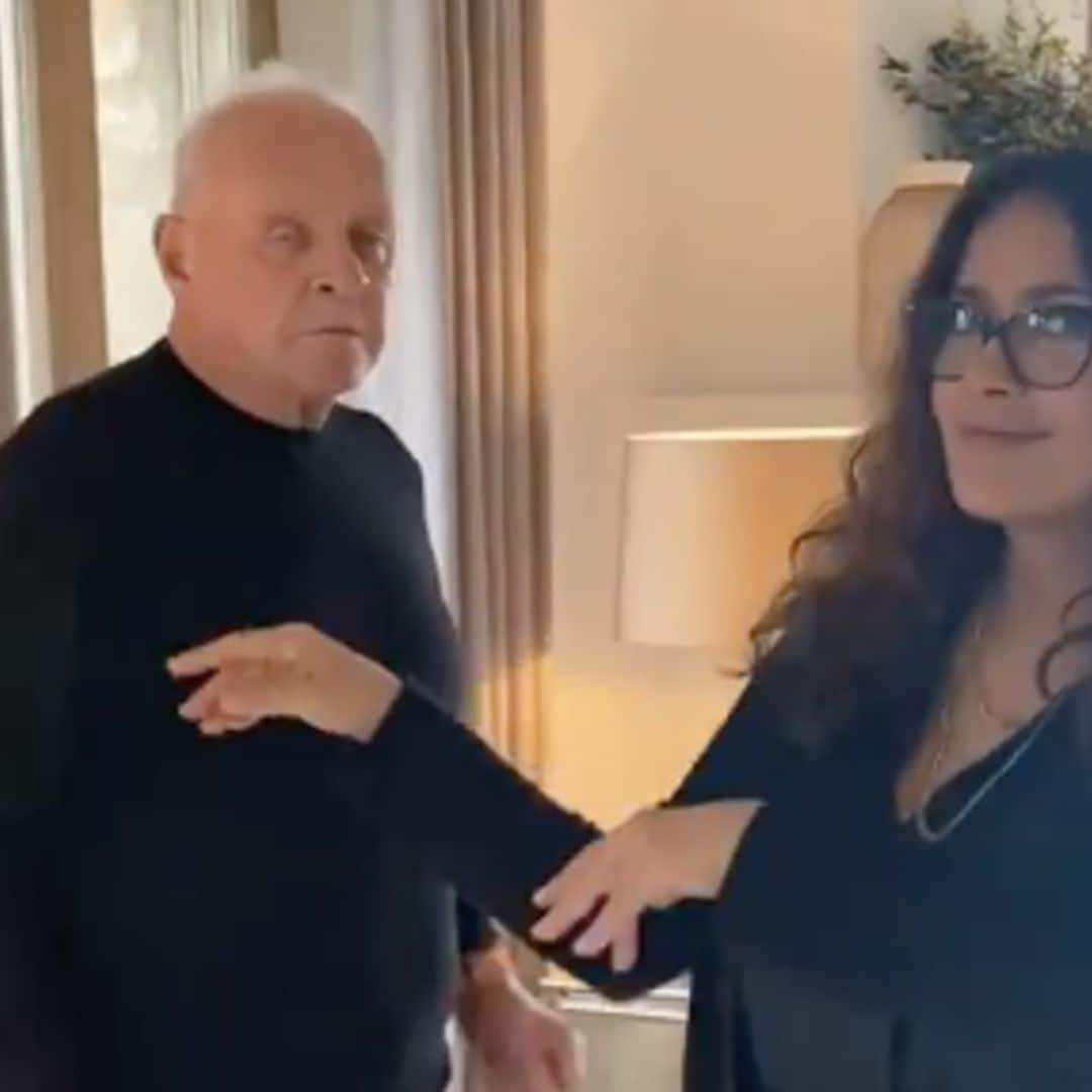 Salma Hayek dances with Anthony Hopkins and celebrates his Oscar win