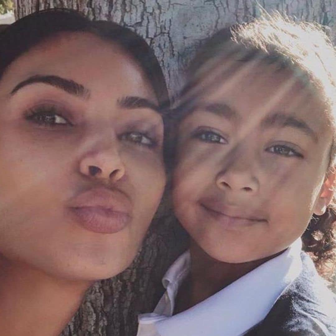 Kim Kardashian’s serious PSA is hilariously crashed by North West