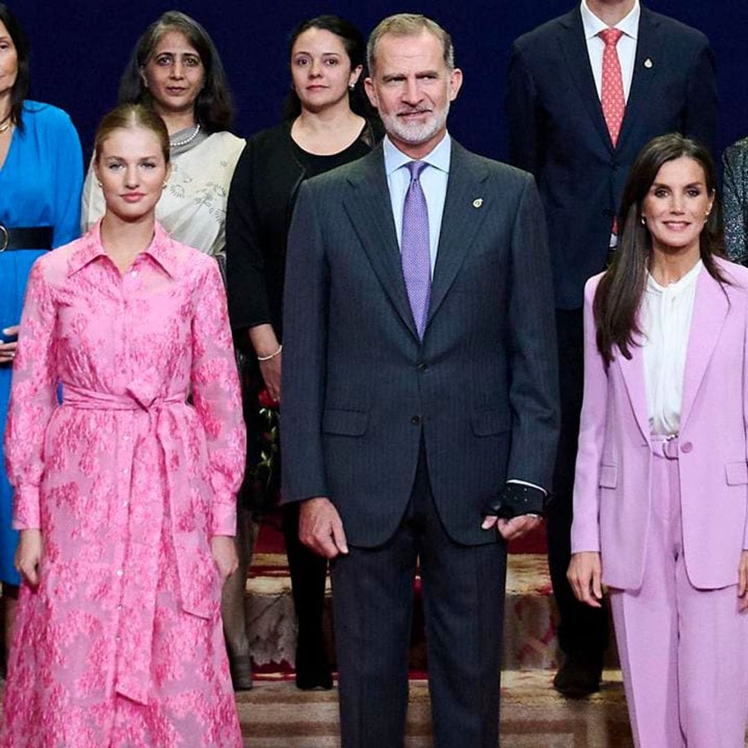 Watch the moment Queen Letizia and her daughters meet Meryl Streep