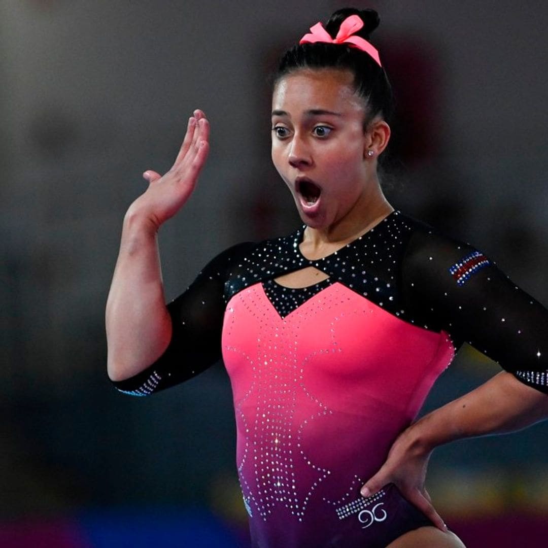 Costa Rican gymnast Luciana Alvarado takes a knee at the Tokyo Olympics in support of Black Lives Matter