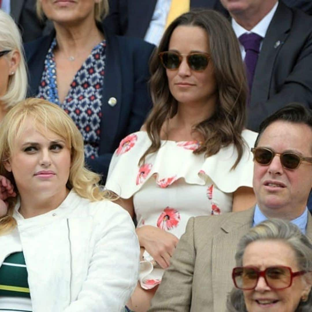 Pippa Middleton and Rebel Wilson have an animated day at Wimbledon