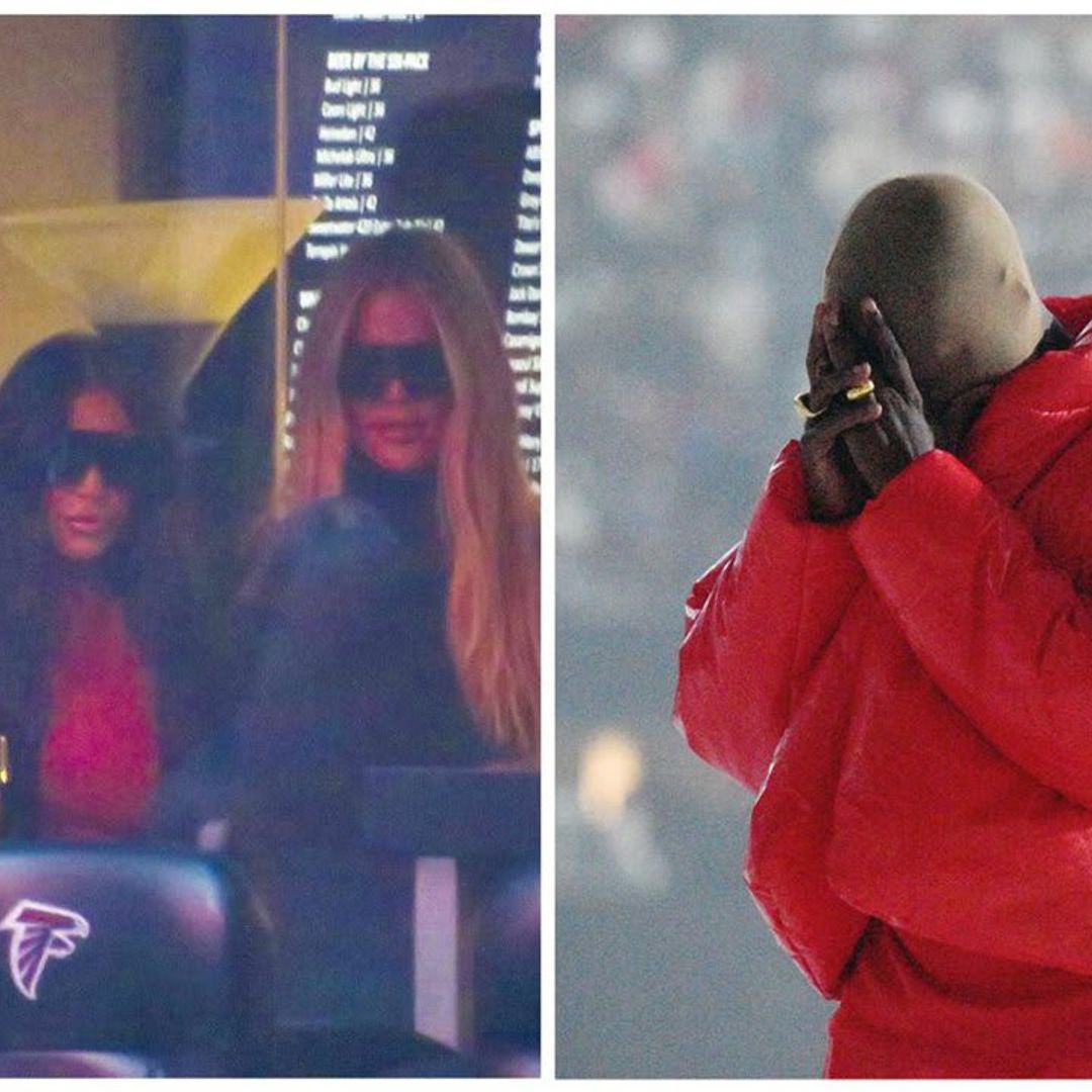 Kim Kardashian and Kanye West seemed to be on good terms at the rapper’s album release party