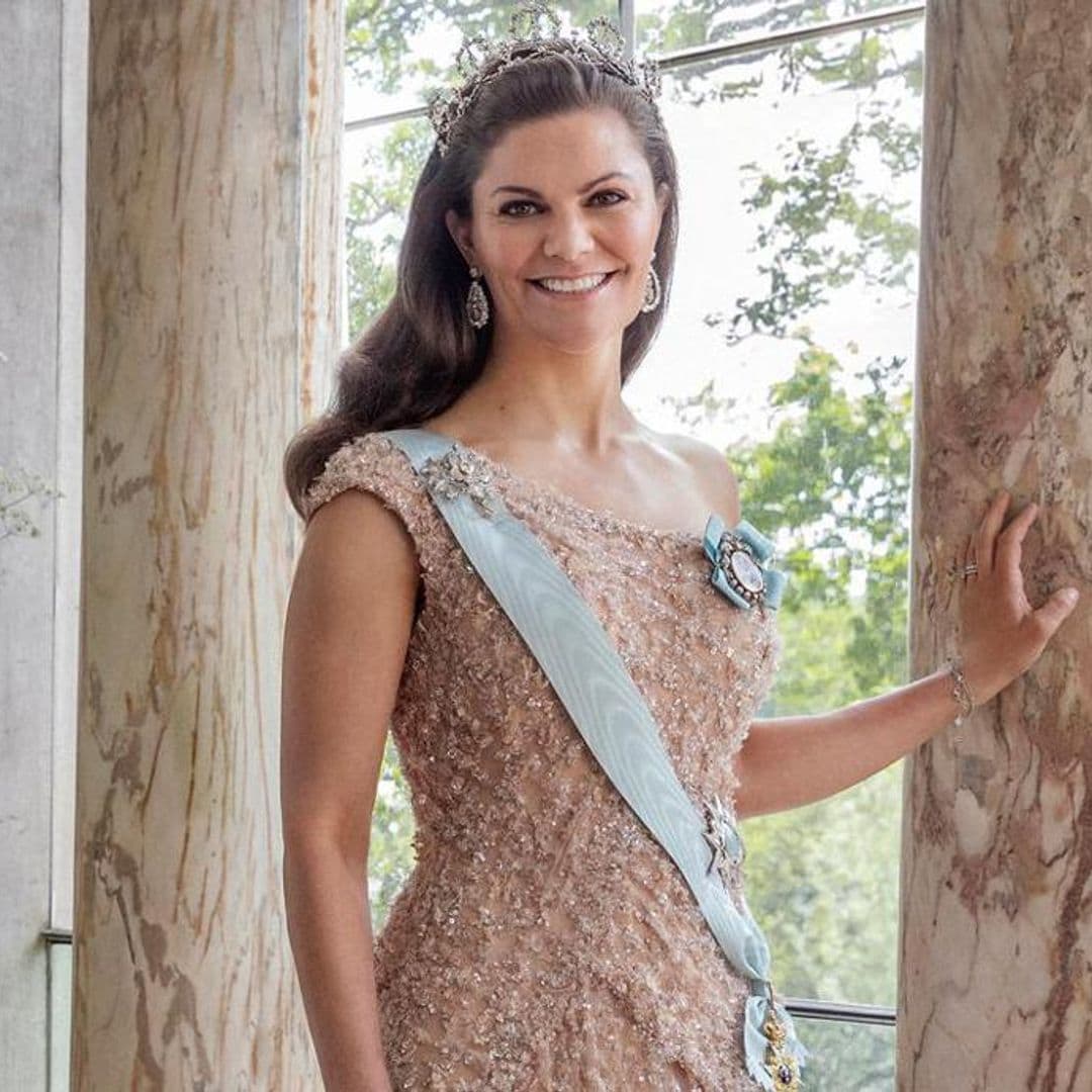 Crown Princess Victoria makes rare change to her look in 10th wedding anniversary portraits