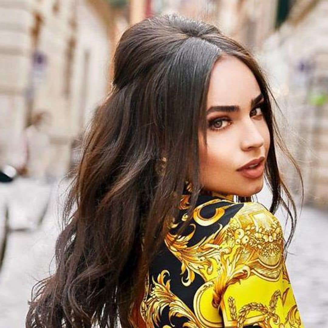 Sofia Carson stops the traffic in Versace while in Rome