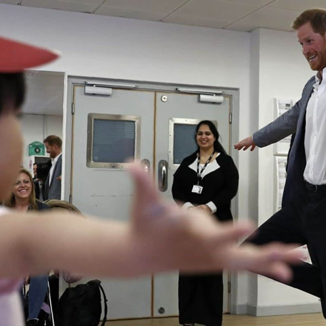 You need to see Prince Harry dancing ballet with a class of students