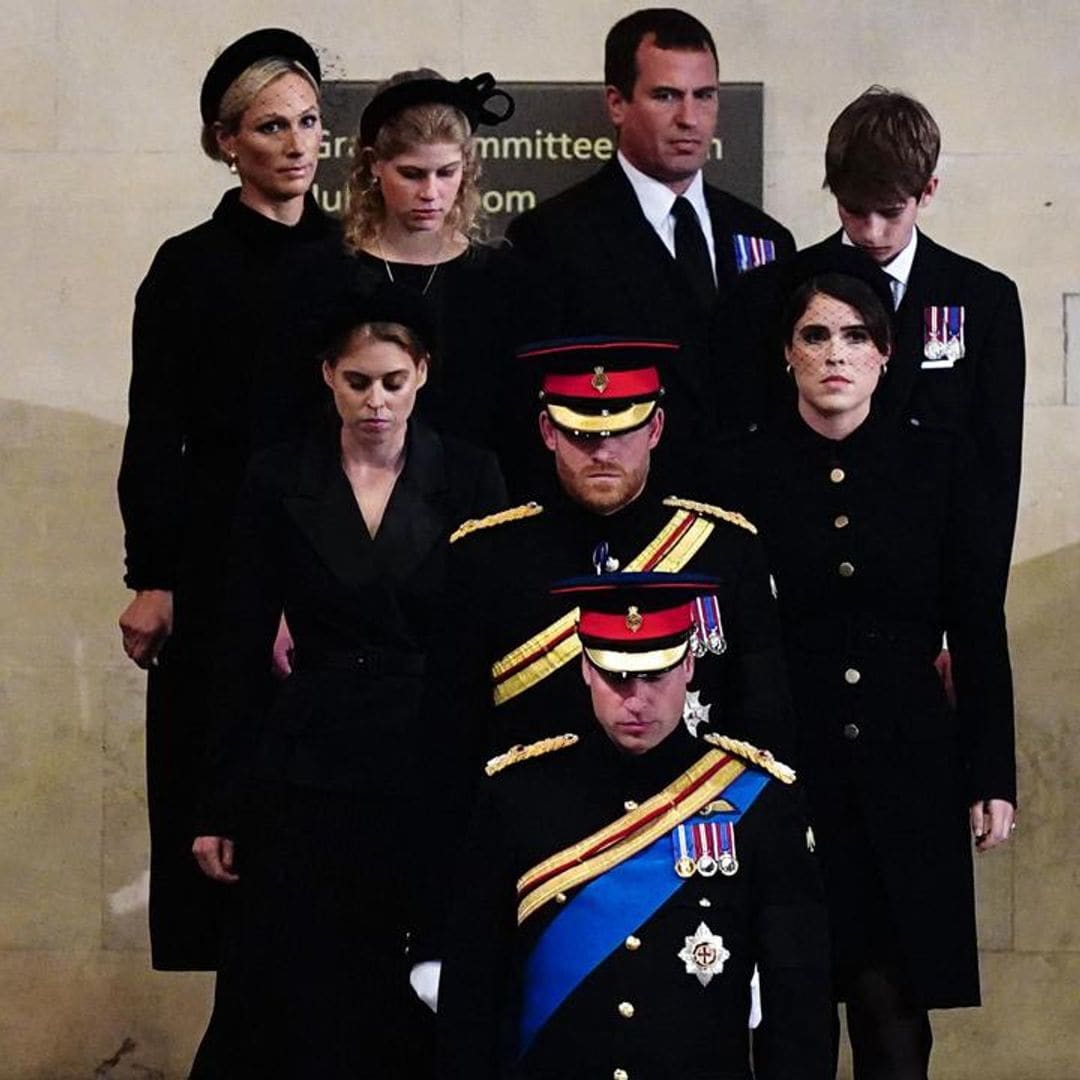 Queen Elizabeth’s grandsons and granddaughters hold vigil around Her Majesty’s coffin