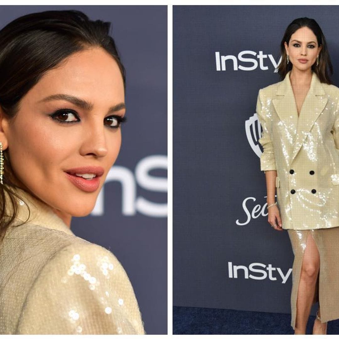 Eiza Gonzalez’s sparkling gold blazer dress: steal her style