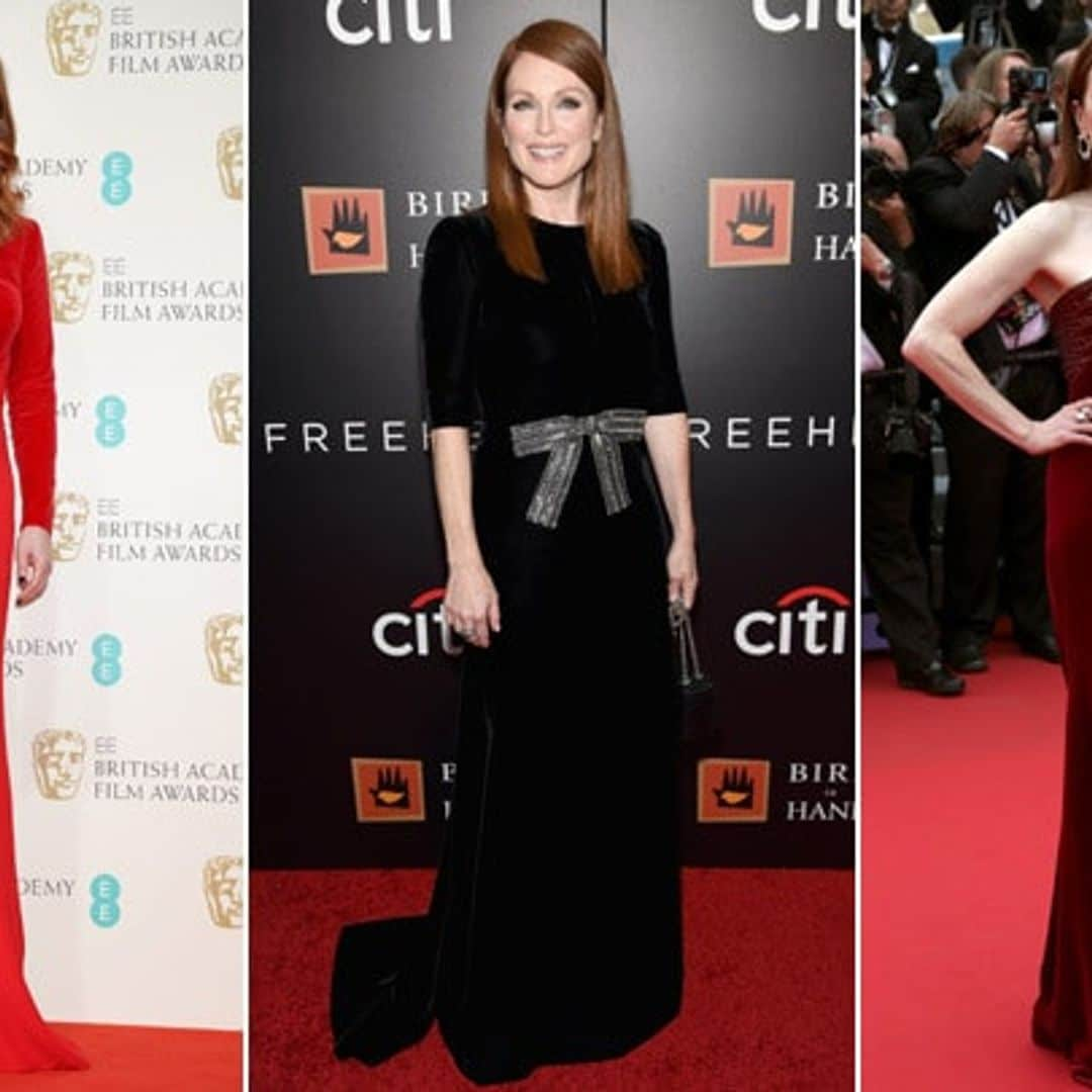 Julianne Moore, Khloé Kardashian and more stars wearing velvet this season