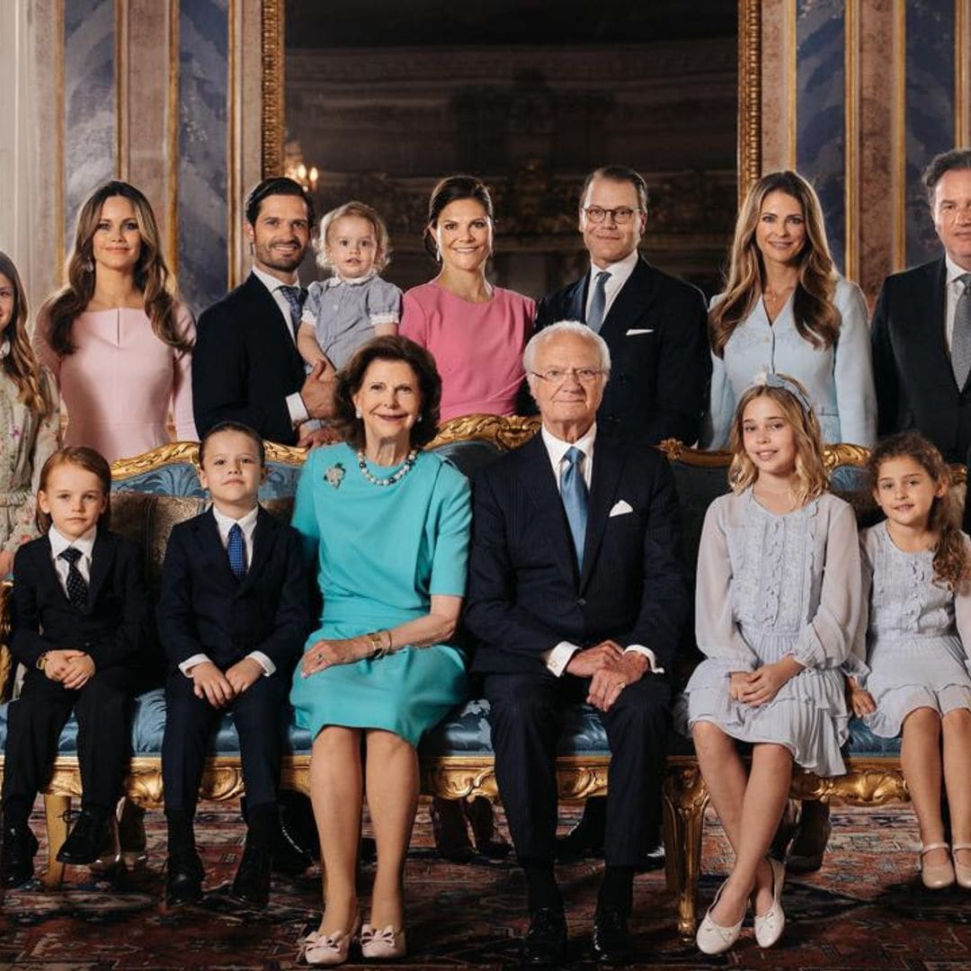 Swedish King and Queen’s 8 grandchildren star in new family portrait