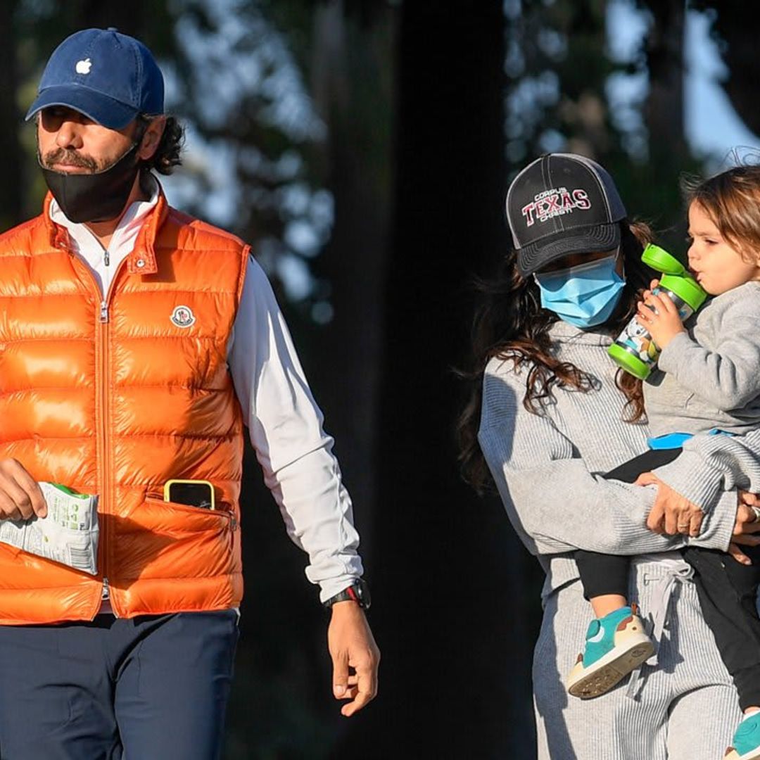 Eva Longoria dressed comfortable and cozy while on a family outing