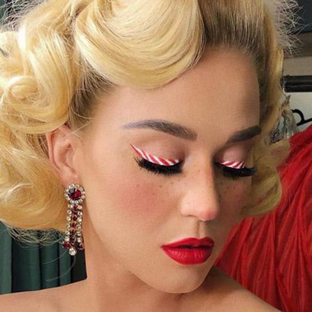 Here's how you can recreate Katy Perry's candy cane eyeliner