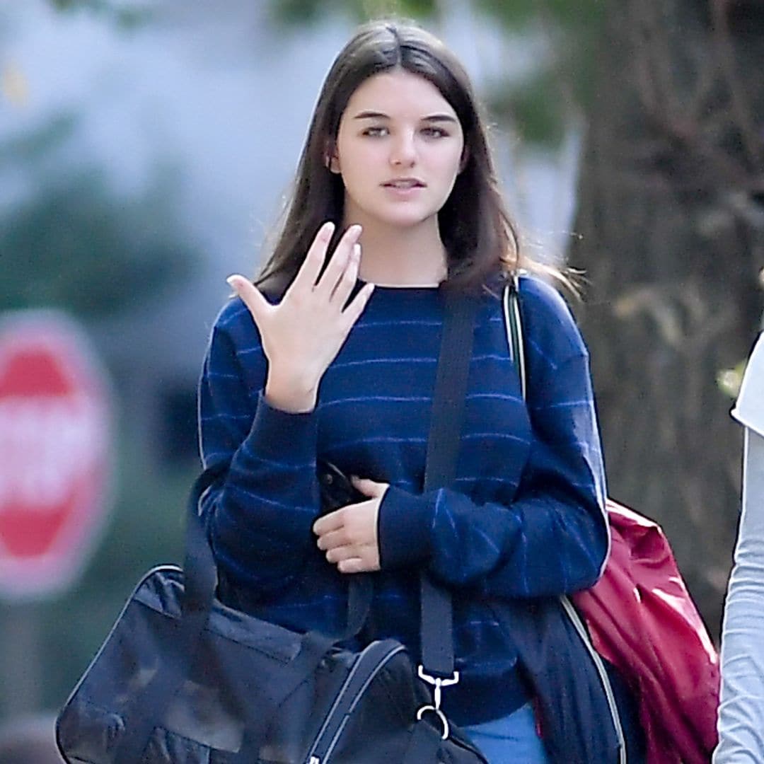 Back in the city! Suri Cruise returns home on her college break to support her mom Katie Holmes