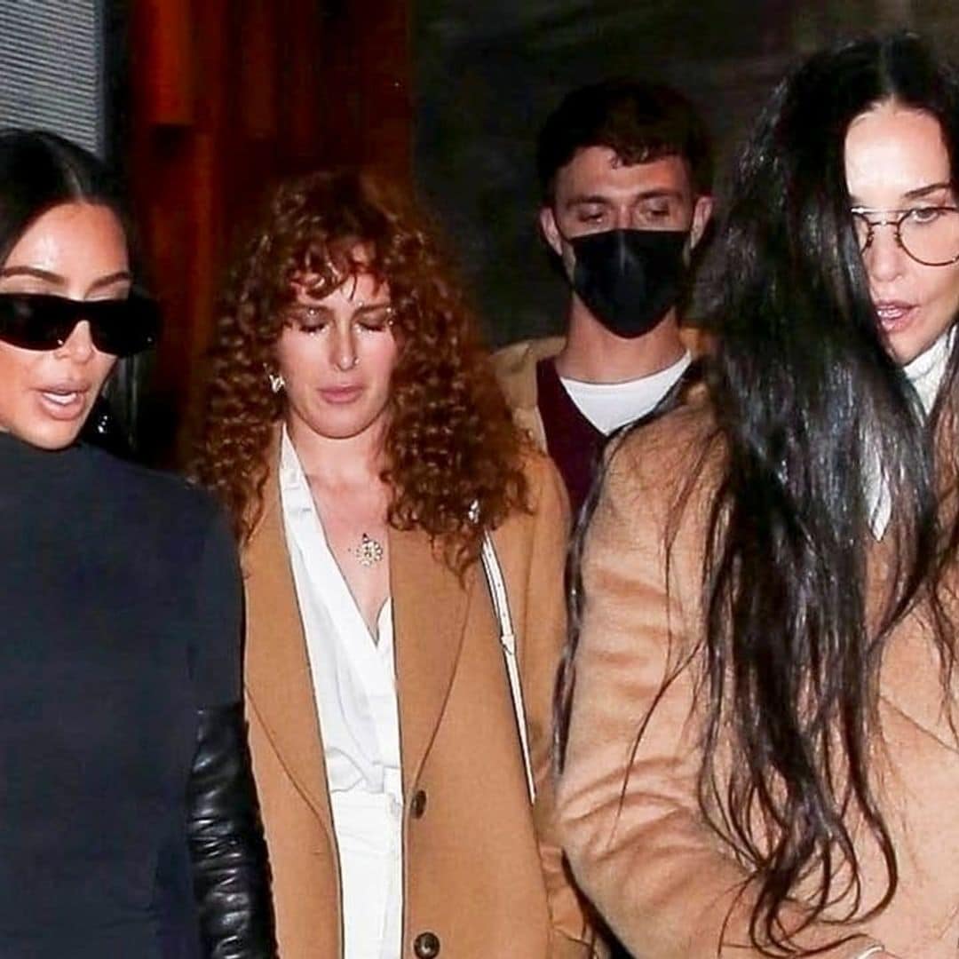 Kim Kardashian West and Demi Moore step out for dinner with Rumer Willis