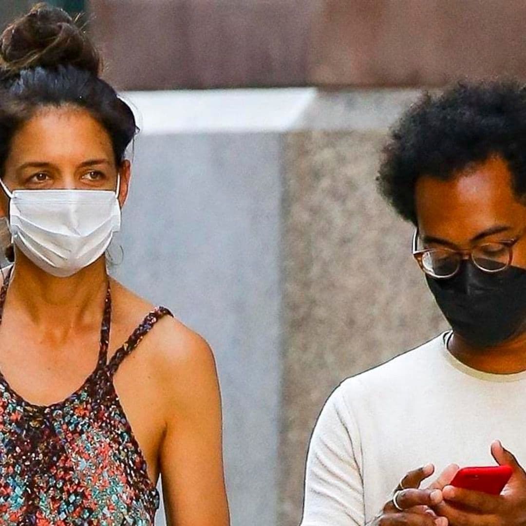 Katie Holmes looks bohemian chic while on a date with her boyfriend Bobby Wooten III