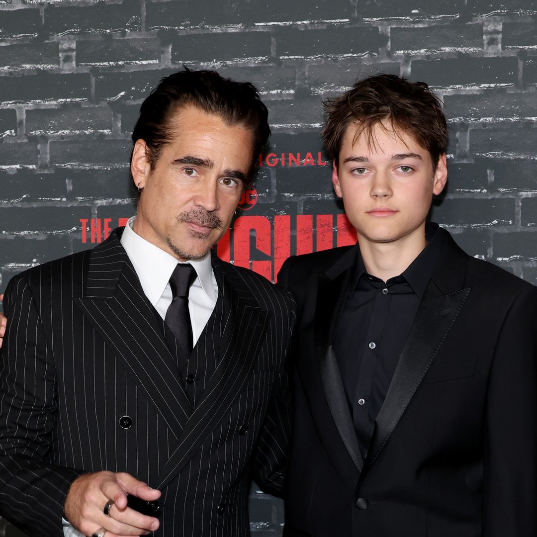 Colin Farrell is joined by his 14 year old lookalike son at the premiere of 'The Penguin'